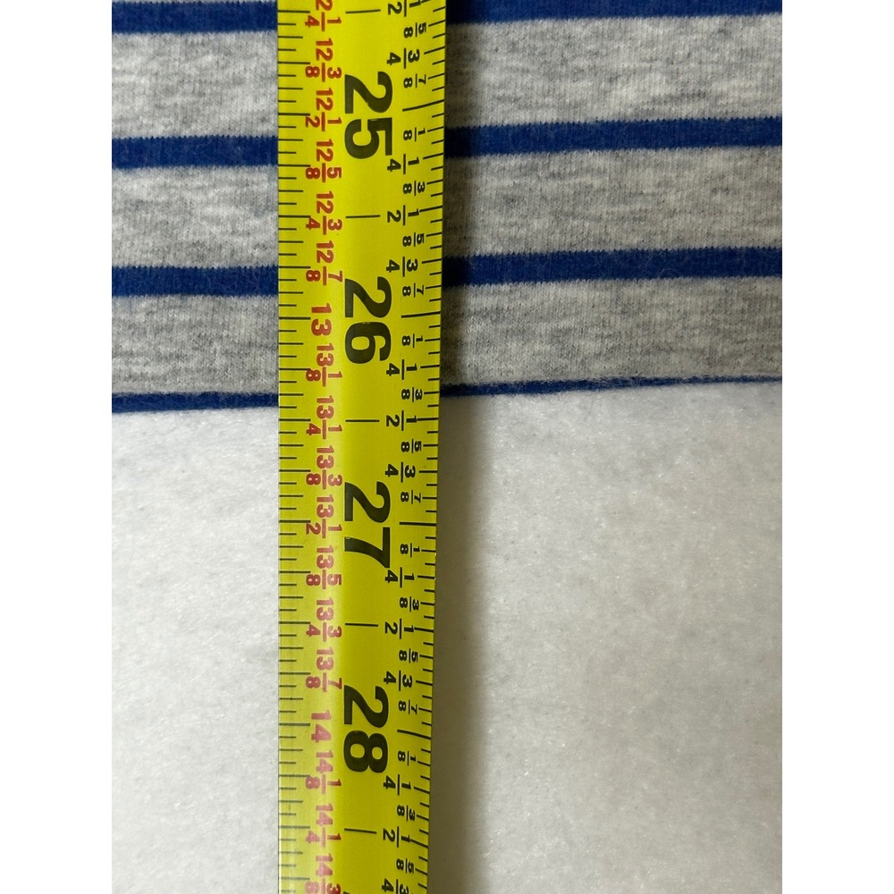 L.L. Bean Gray Blue Striped Full Zip Jacket Sweatshirt Mock Neck XL Regular - Picture 4 of 8
